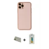 ieg™ iPhone 11 Pro Max Kılıf Yadigar Klasik - Siyah Polymer Nano Ekran Koruyucu + Rainbow Kamera Lens Koruma Cam - GD