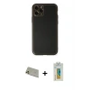 ieg™ iPhone 11 Pro Max Kılıf Yadigar Klasik - Siyah Polymer Nano Ekran Koruyucu + Rainbow Kamera Lens Koruma Cam - GD