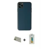 ieg™ iPhone 11 Pro Max Kılıf Yadigar Klasik - Siyah Polymer Nano Ekran Koruyucu + Rainbow Kamera Lens Koruma Cam - GD