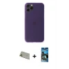ieg™ iPhone 11 Pro Max Kılıf Yadigar Yansıma Serisi - Siyah 34D Izgaralı Cam + Rainbow Kamera Lens Koruma Cam - GD