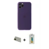 ieg™ iPhone 11 Pro Max Kılıf Yadigar Yansıma Serisi - Siyah Polymer Nano Ekran Koruyucu + Rainbow Kamera Lens Koruma Cam - YL