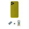 ieg™ iPhone 11 Pro Max Kılıf Yadigar Yansıma Serisi - Siyah Polymer Nano Ekran Koruyucu + Shine Kamera Lens Koruma Cam - GS