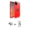 ieg™ iPhone 11 Pro Max Kılıf Yankı Form Prime - Şeffaf Pasifik Cam Ekran Koruyucu + Pers Alüminyum Kamera Lens - SH