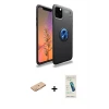 ieg™ iPhone 11 Pro Max Kılıf Yankı Form Prime - Şeffaf Pasifik Cam Ekran Koruyucu + Renkli Kamera Lens Koruma Cam - TU