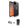ieg™ iPhone 11 Pro Max Kılıf Yankı Form Prime - Siyah 360 Mat Full Body Arka Koruyucu + Rainbow Kamera Lens Koruma Cam - YL
