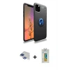 ieg™ iPhone 11 Pro Max Kılıf Yankı Form Prime - Siyah Polymer Nano Ekran Koruyucu + Pers Alüminyum Kamera Lens - LT
