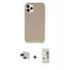 ieg™ iPhone 11 Pro Max Kılıf Zirve Modern Özel Seri - Siyah 20D Premium Cam Ekran Koruyucu + Pers Alüminyum Kamera Lens - SH