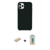 ieg™ iPhone 11 Pro Max Kılıf Zirve Modern Özel Seri - Siyah Polymer Nano Ekran Koruyucu + Renkli Kamera Lens Koruma Cam - SI