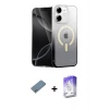 ieg™ iPhone 12 Kılıf Eksen Minimal Özel Seri - Siyah Bilvis 5in1 3D Magic Cam Ekran Koruyucu + Shine Kamera Lens Koruma Cam - GS
