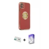 ieg™ iPhone 12 Kılıf İz Form Serisi - Siyah Bilvis 5in1 3D Magic Cam Ekran Koruyucu + Rainbow Kamera Lens Koruma Cam - YL