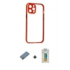ieg™ iPhone 12 Kılıf Nova Asil Özel Seri - Siyah Polymer Nano Ekran Koruyucu + Shine Kamera Lens Koruma Cam - GS