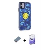 ieg™ iPhone 12 Kılıf Nova Doku Koleksiyonu - Siyah Bilvis 5in1 5D Magic Hayalet Cam Ekran Koruyucu + Metal Kamera Lens Koruma Cam - KI