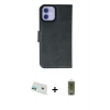 ieg™ iPhone 12 Kılıf Siluet Işık Serisi - Siyah Joko Magic 5D Hayalet Cam + Rainbow Kamera Lens Koruma Cam - YL