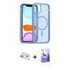 ieg™ iPhone 12 Kılıf Siluet Minimal Prime - Siyah Bilvis 5in1 5D Magic Hayalet Cam Ekran Koruyucu + Rainbow Kamera Lens Koruma Cam - MR