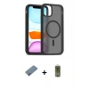ieg™ iPhone 12 Kılıf Siluet Minimal Prime - Siyah Joko Magic 5D Hayalet Cam + Shine Kamera Lens Koruma Cam - MI
