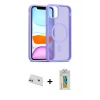 ieg™ iPhone 12 Kılıf Siluet Minimal Prime - Siyah Polymer Nano Ekran Koruyucu + Rainbow Kamera Lens Koruma Cam - MR
