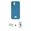 ieg™ iPhone 12 Kılıf Vadi Çizgi Prime - Şeffaf Pasifik Cam Ekran Koruyucu + Rainbow Kamera Lens Koruma Cam - YL