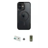 ieg™ iPhone 12 Kılıf Yadigar Klasik Özel Seri - Siyah Joko Magic 5D Hayalet Cam + Rainbow Kamera Lens Koruma Cam - YL