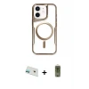 ieg™ iPhone 12 Kılıf Yadigar Klasik Özel Seri - Siyah Joko Magic 5D Hayalet Cam + Rainbow Kamera Lens Koruma Cam - YL