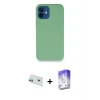 ieg™ iPhone 12 Kılıf Zirve Modern Özel Seri - Siyah Bilvis 5in1 3D Magic Cam Ekran Koruyucu + Rainbow Kamera Lens Koruma Cam - YL