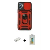 ieg™ iPhone 12 Mini Kılıf Ahenk Klasik - Siyah Polymer Nano Ekran Koruyucu + Renkli Kamera Lens Koruma Cam - TU