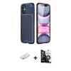 ieg™ iPhone 12 Mini Kılıf Eksen Form Prime - Şeffaf Temperli Cam Ekran Koruyucu + Renkli Kamera Lens Koruma Cam - SI