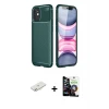 ieg™ iPhone 12 Mini Kılıf Eksen Form Prime - Şeffaf Temperli Cam Ekran Koruyucu + Renkli Kamera Lens Koruma Cam - SI