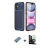 ieg™ iPhone 12 Mini Kılıf Eksen Form Prime - Şeffaf Temperli Cam Ekran Koruyucu + Shine Kamera Lens Koruma Cam - GD