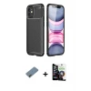ieg™ iPhone 12 Mini Kılıf Eksen Form Prime - Şeffaf Temperli Cam Ekran Koruyucu + Shine Kamera Lens Koruma Cam - GD