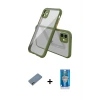 ieg™ iPhone 12 Mini Kılıf Nova Asil Özel Seri - Şeffaf Royal Nano Ekran Koruyucu + Shine Kamera Lens Koruma Cam - GI