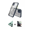 ieg™ iPhone 12 Mini Kılıf Nova Asil Özel Seri - Şeffaf Temperli Cam Ekran Koruyucu + Raze Metal Kamera Lens - YL