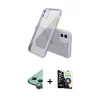 ieg™ iPhone 12 Mini Kılıf Nova Asil Özel Seri - Şeffaf Temperli Cam Ekran Koruyucu + Raze Metal Kamera Lens - YL