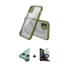 ieg™ iPhone 12 Mini Kılıf Nova Asil Özel Seri - Şeffaf Temperli Cam Ekran Koruyucu + Raze Metal Kamera Lens - YL