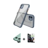 ieg™ iPhone 12 Mini Kılıf Nova Asil Özel Seri - Şeffaf Temperli Cam Ekran Koruyucu + Raze Metal Kamera Lens - YL