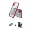 ieg™ iPhone 12 Mini Kılıf Nova Asil Özel Seri - Şeffaf Temperli Cam Ekran Koruyucu + Shine Kamera Lens Koruma Cam - GS