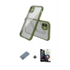 ieg™ iPhone 12 Mini Kılıf Nova Asil Özel Seri - Şeffaf Temperli Cam Ekran Koruyucu + Shine Kamera Lens Koruma Cam - GS