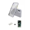 ieg™ iPhone 12 Mini Kılıf Nova Asil Özel Seri - Siyah 360 Mat Full Body Arka Koruyucu + Renkli Kamera Lens Koruma Cam - SI