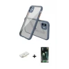 ieg™ iPhone 12 Mini Kılıf Nova Asil Özel Seri - Siyah 360 Mat Full Body Arka Koruyucu + Renkli Kamera Lens Koruma Cam - SI