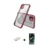 ieg™ iPhone 12 Mini Kılıf Nova Asil Özel Seri - Siyah 360 Mat Full Body Arka Koruyucu + Renkli Kamera Lens Koruma Cam - SI