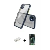 ieg™ iPhone 12 Mini Kılıf Nova Asil Özel Seri - Siyah 360 Mat Full Body Arka Koruyucu + Renkli Kamera Lens Koruma Cam - SI