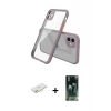 ieg™ iPhone 12 Mini Kılıf Nova Asil Özel Seri - Siyah 360 Mat Full Body Arka Koruyucu + Renkli Kamera Lens Koruma Cam - SI