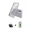 ieg™ iPhone 12 Mini Kılıf Nova Asil Özel Seri - Siyah Polymer Nano Ekran Koruyucu + Kamera Lens Koruma Cam - SF
