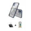 ieg™ iPhone 12 Mini Kılıf Nova Asil Özel Seri - Siyah Polymer Nano Ekran Koruyucu + Kamera Lens Koruma Cam - SF