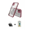 ieg™ iPhone 12 Mini Kılıf Nova Asil Özel Seri - Siyah Polymer Nano Ekran Koruyucu + Kamera Lens Koruma Cam - SF