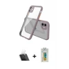 ieg™ iPhone 12 Mini Kılıf Nova Asil Özel Seri - Siyah Polymer Nano Ekran Koruyucu + Kamera Lens Koruma Cam - SF