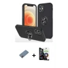 ieg™ iPhone 12 Mini Kılıf Odak Form Prime - Şeffaf Temperli Cam Ekran Koruyucu + Shine Kamera Lens Koruma Cam - PE