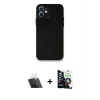 ieg™ iPhone 12 Mini Kılıf Yadigar Yansıma Serisi - Şeffaf Temperli Cam Ekran Koruyucu + Kamera Lens Koruma Cam - SF