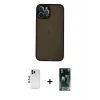 ieg™ iPhone 12 Pro Kılıf Ahenk Çizgi Serisi - Şeffaf 360 Full Body Arka Koruyucu + Shine Kamera Lens - MI
