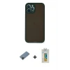 ieg™ iPhone 12 Pro Kılıf Ahenk Çizgi Serisi - Siyah Polymer Nano Ekran Koruyucu + Shine Kamera Lens Koruma Cam - SH