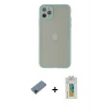 ieg™ iPhone 12 Pro Kılıf Ahenk Çizgi Serisi - Siyah Polymer Nano Ekran Koruyucu + Shine Kamera Lens Koruma Cam - SH